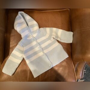 Hanna Andersson Sweater Layette Cardigan Stripe 6-12months